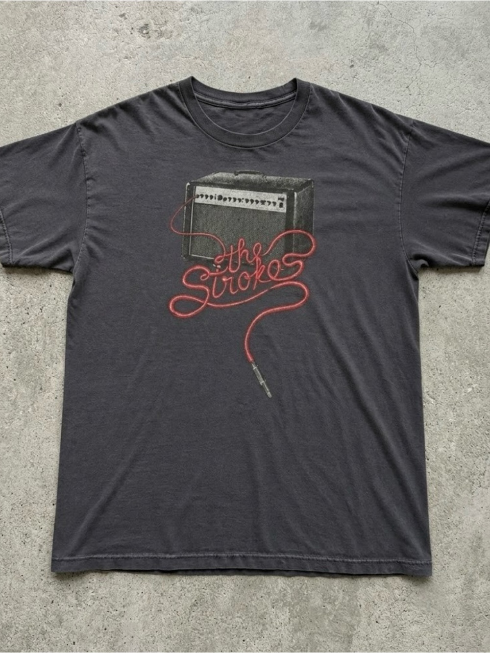The Strokes Amplifier Nostalgic Garage Rock Charcoal Graphic Tee